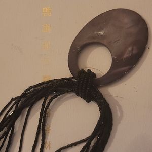 Black beaded multi strand necklace